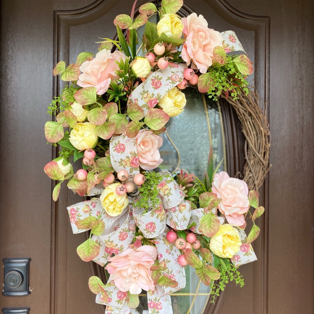 Extra Large Peony Grapevine Wreath